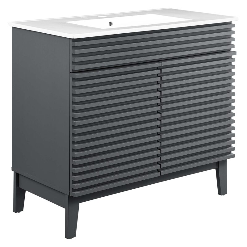 Render 36″ Bathroom Vanity, Gray / White