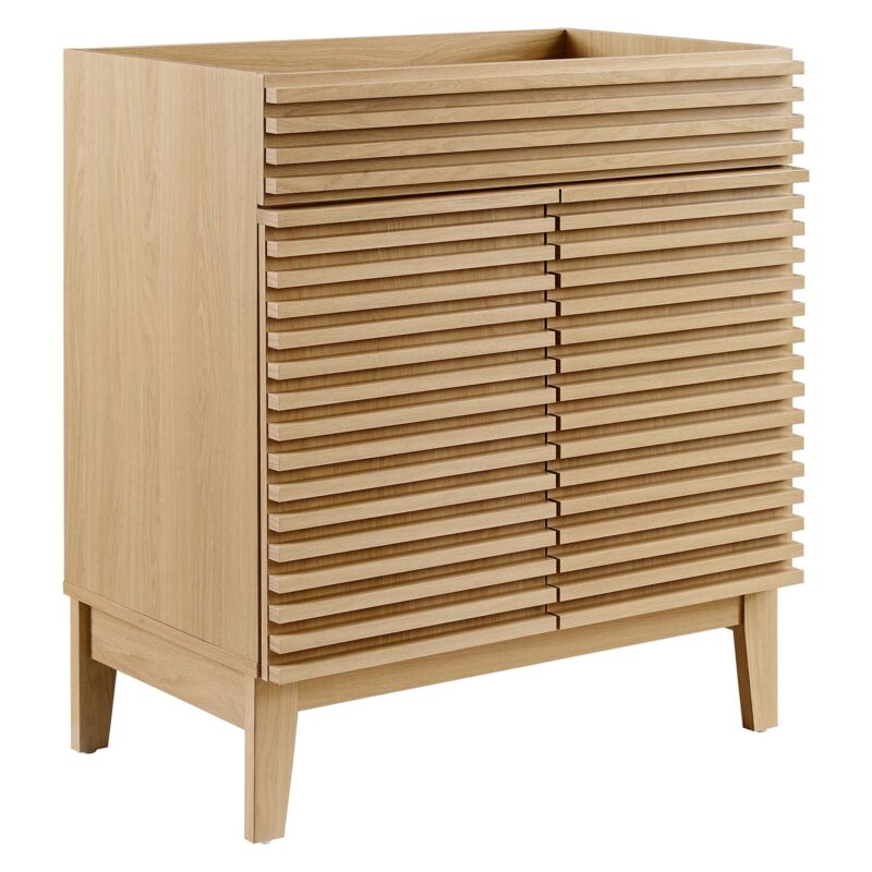 Render 30″ Bathroom Vanity Cabinet (Sink Basin Not Included), Oak