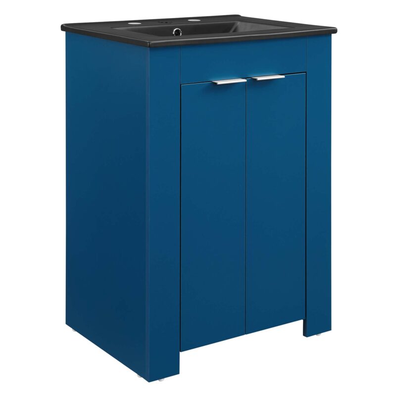 Maybelle 24″ Bathroom Vanity, Navy / Black