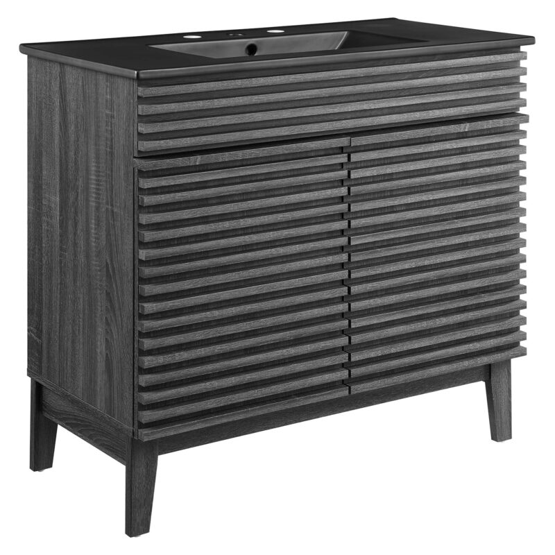Render 36″ Bathroom Vanity, Charcoal / Black