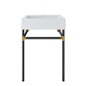 Redeem 24″ Wall-Mount Black Stainless Steel Bathroom Vanity