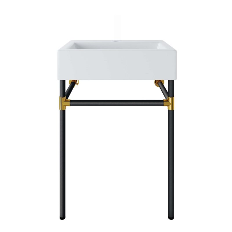 Redeem 24″ Wall-Mount Black Stainless Steel Bathroom Vanity