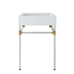 Redeem 24″ Silver Stainless Steel Wall-Mount Bathroom Vanity