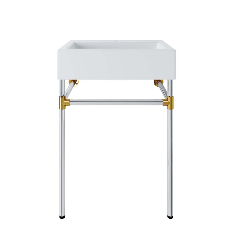 Redeem 24″ Silver Stainless Steel Wall-Mount Bathroom Vanity