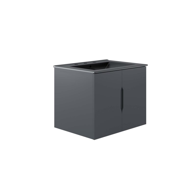 Vitality 24″ Bathroom Vanity, Gray / Black