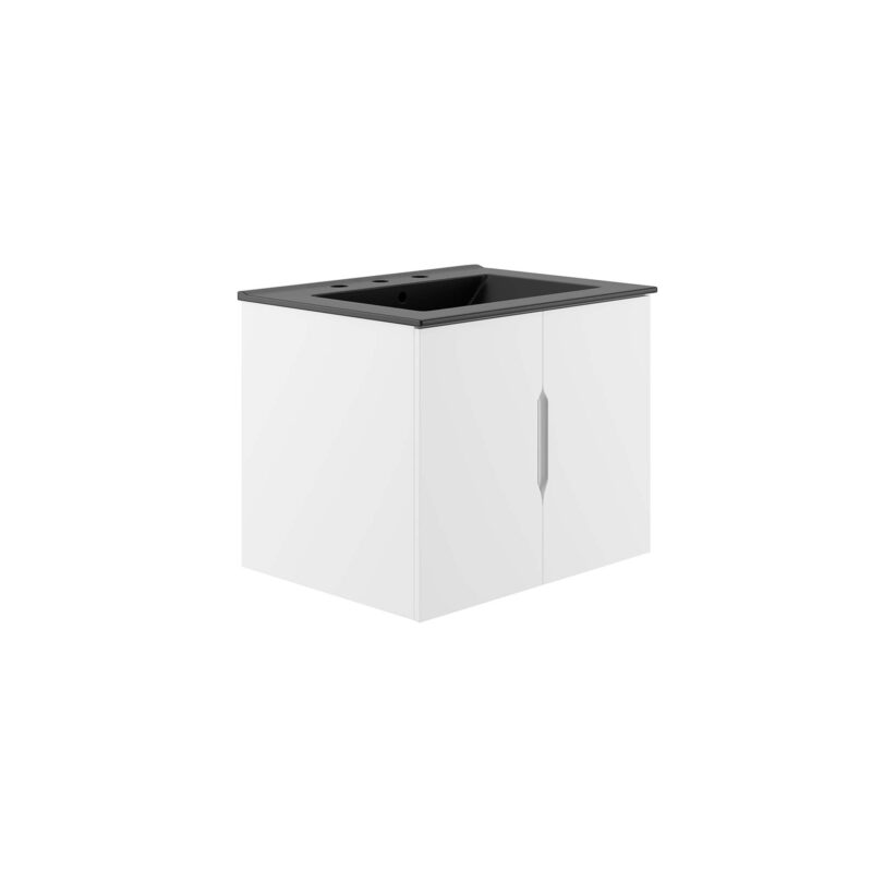 Vitality 24″ Bathroom Vanity, White / Black