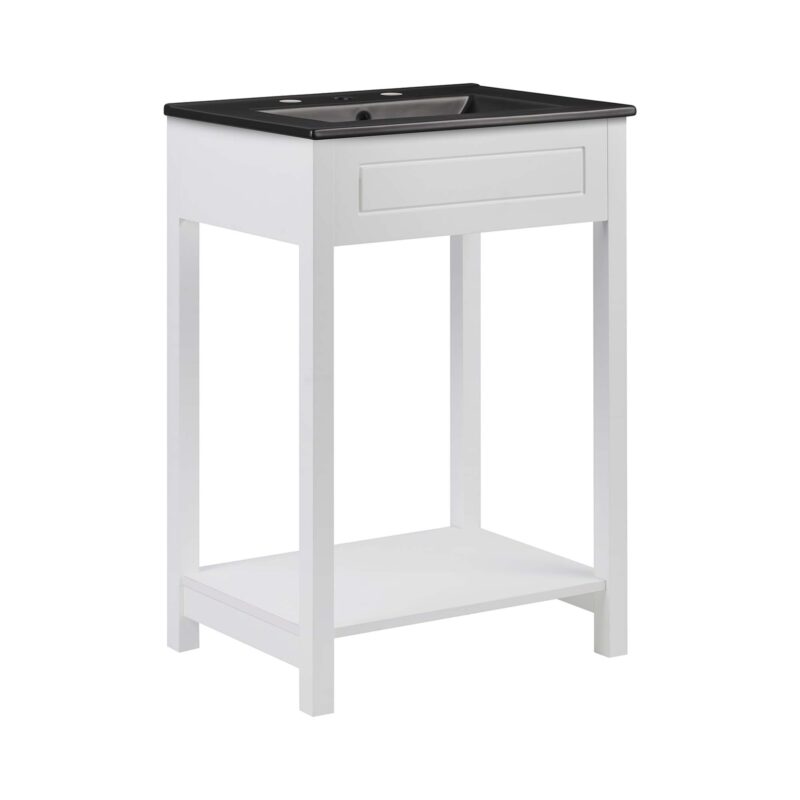 Altura 24″ Bathroom Vanity, White / Black