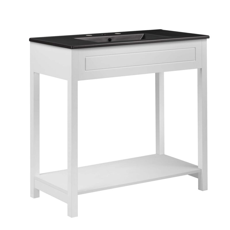 Altura 36″ Bathroom Vanity, White / Black