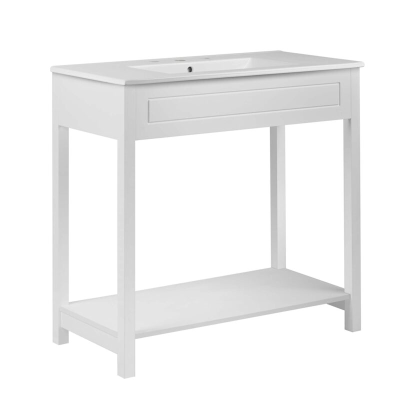 Altura 36″ Bathroom Vanity, White / White