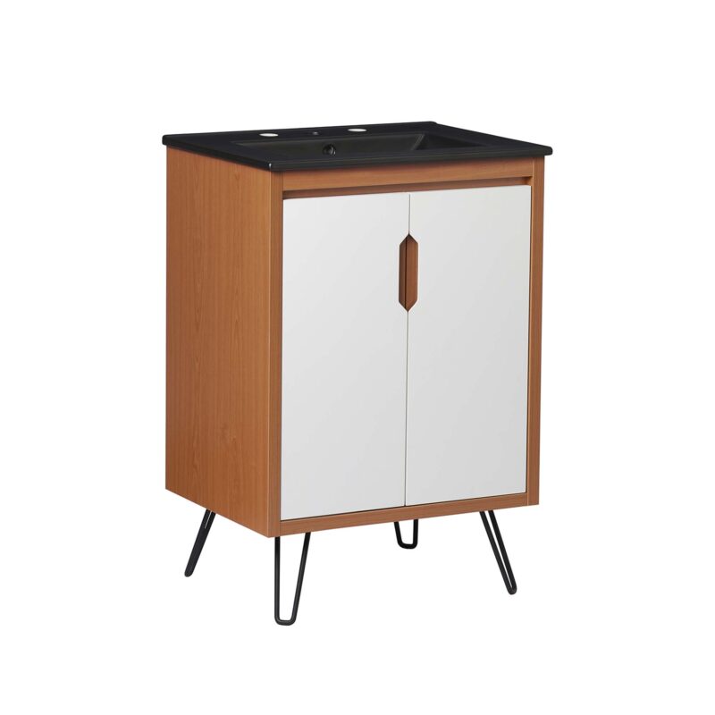 Energize 24″ Bathroom Vanity, Cherry / White / Black