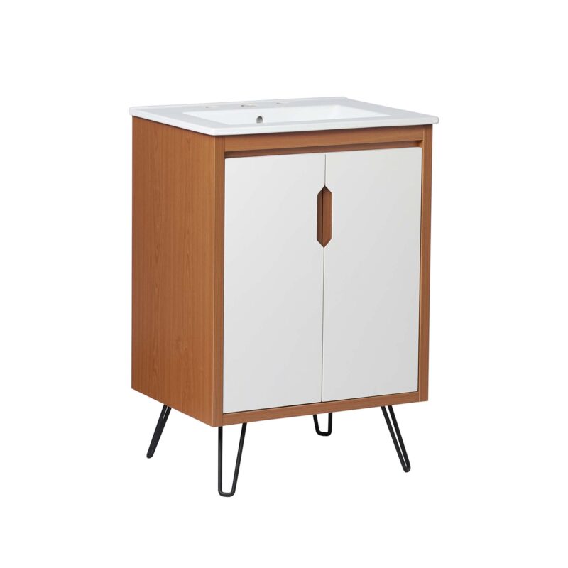 Energize 24″ Bathroom Vanity, Cherry / White / White