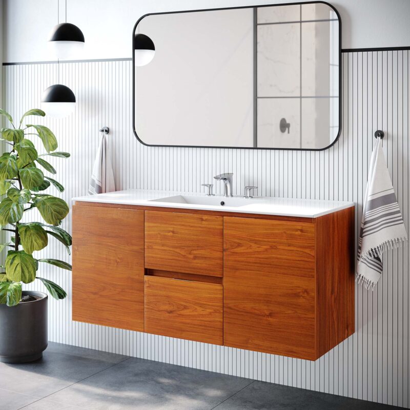Scenic 48" Wall-Mount Bathroom Vanity