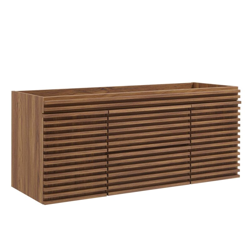 Render 48″ Single Sink Compatible (Not Included) Bathroom Vanity Cabinet, Walnut