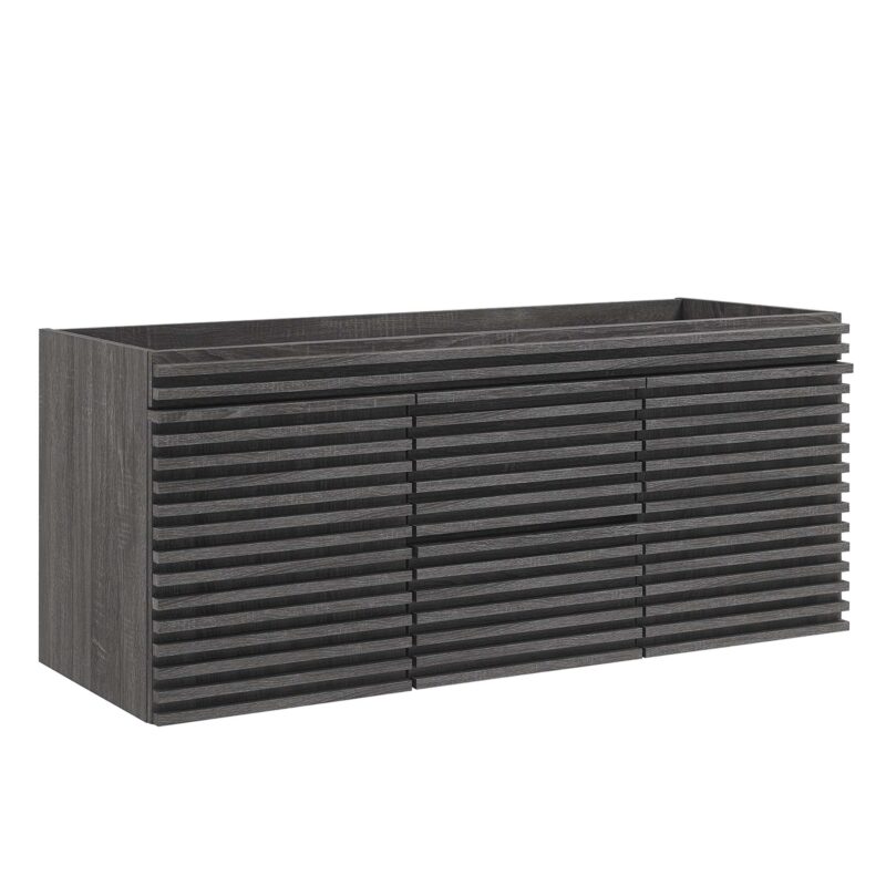 Render 48″ Double Sink Compatible (Not Included) Bathroom Vanity Cabinet, Wall-Mount, Charcoal