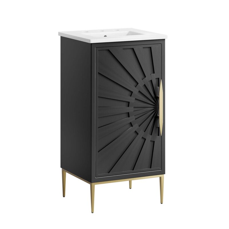 Awaken 18″ Bathroom Vanity, White / Black