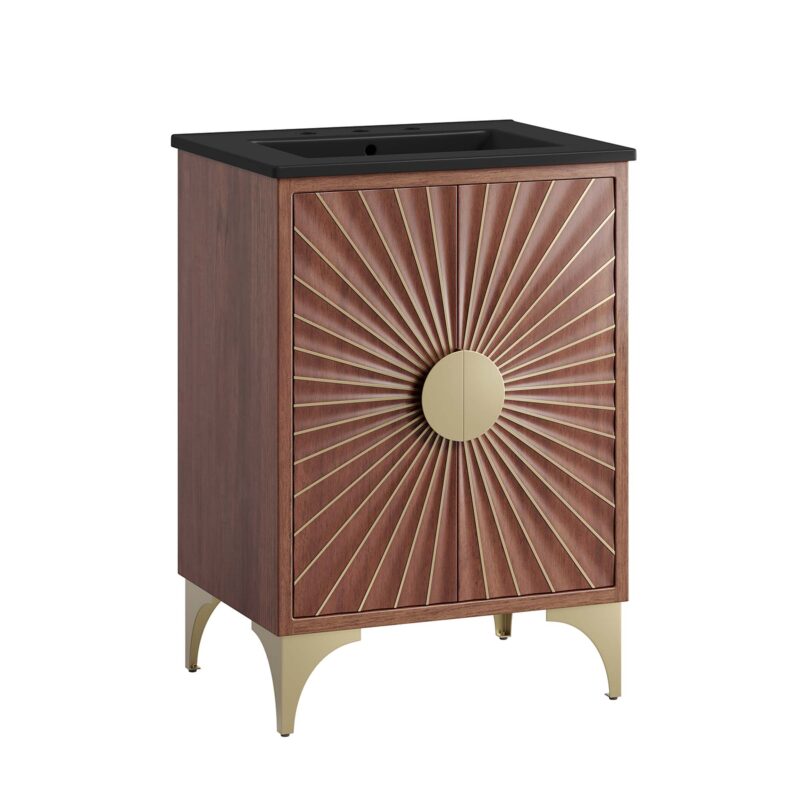 Daylight 24″ Bathroom Vanity, Black / Walnut