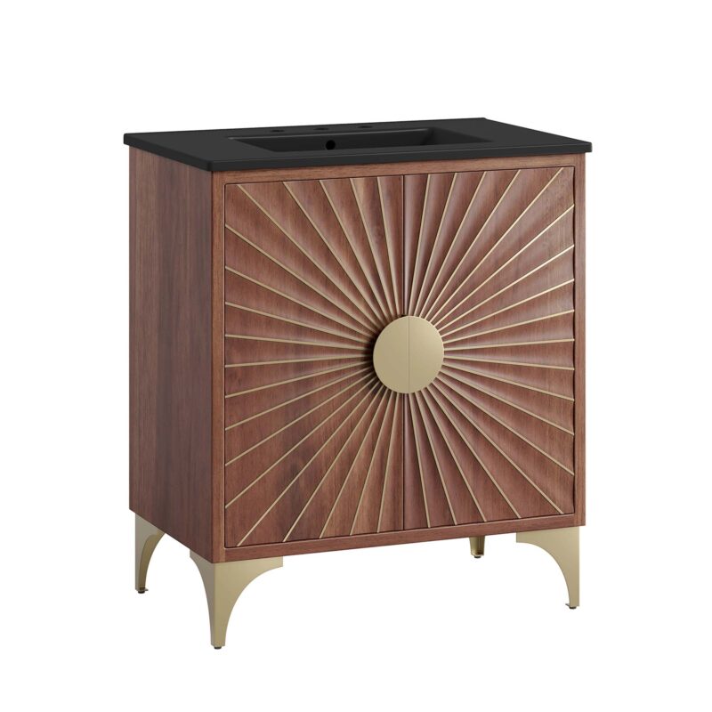 Daylight 30″ Bathroom Vanity, Black / Walnut
