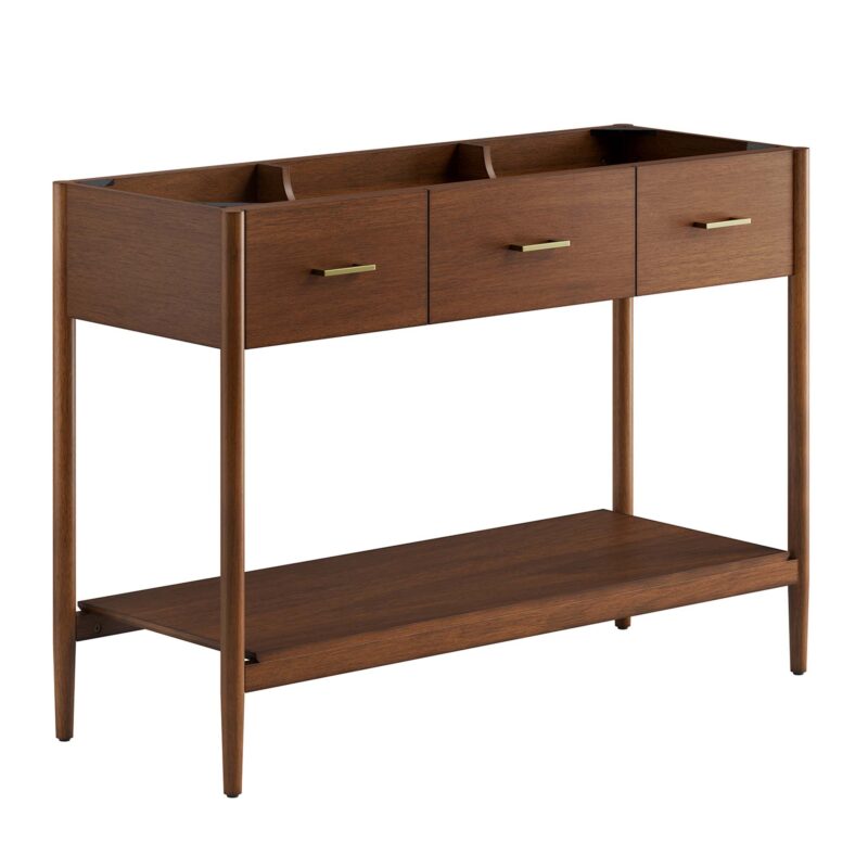 Zaire 48″ Single Sink Compatible Bathroom Vanity Cabinet (Sink Basin Not Included), Walnut