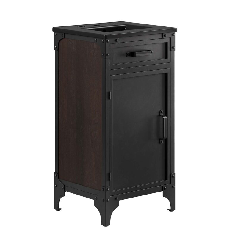 Steamforge 18″ Bathroom Vanity, Black / Black