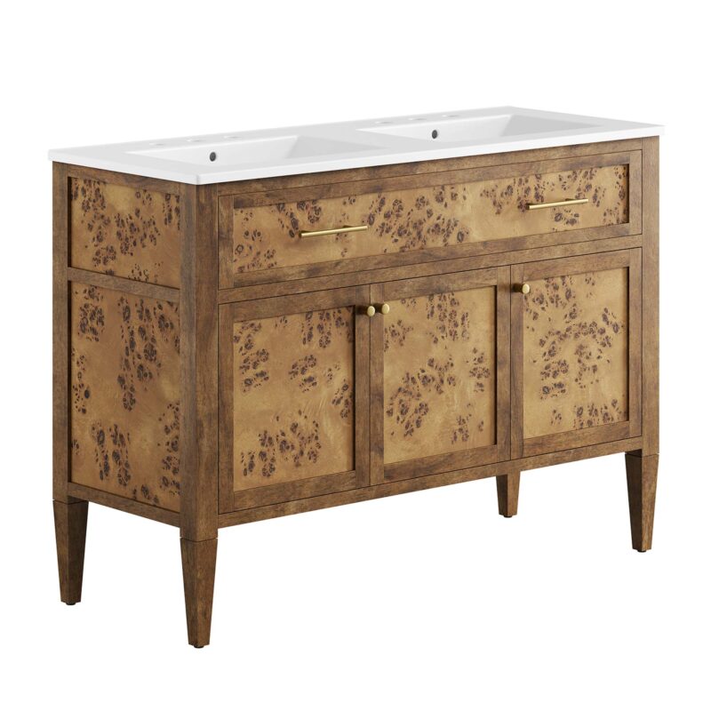 Elysian 48″ Wood Double Sink Bathroom Vanity