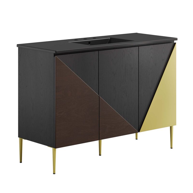 Alchemist 48″ Single Sink Bathroom Vanity, Black / Black