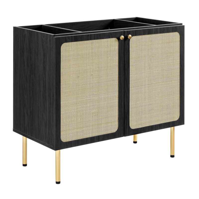 Chaucer 36″ Bathroom Vanity Cabinet (Sink Basin Not Included), Black
