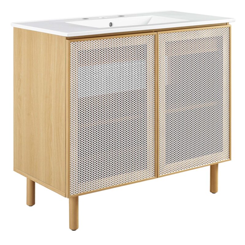 Calla 36″ Perforated Metal Bathroom Vanity