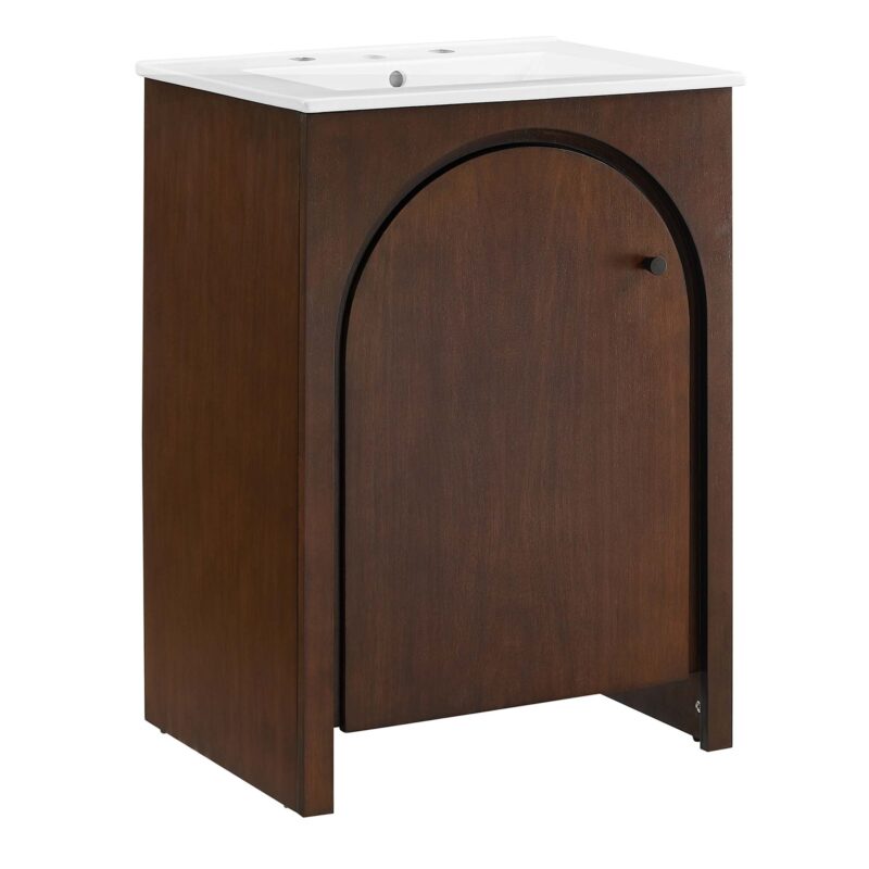 Appia 24″ Bathroom Vanity, Walnut / White