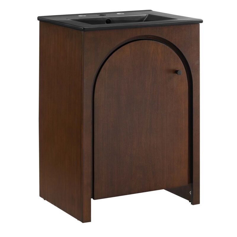 Appia 24″ Bathroom Vanity, Walnut / Black