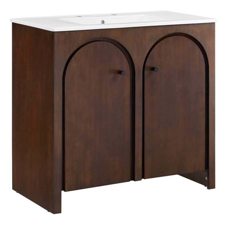 Appia 36″ Bathroom Vanity, Walnut / White