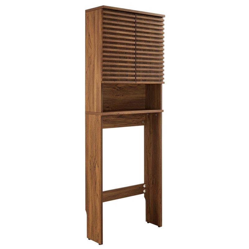 Render Over the Toilet Bathroom Storage Cabinet, Walnut