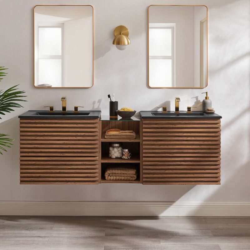 Render 62" Wall-Mount Double Sink Bathroom Vanity