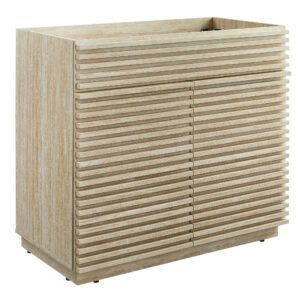 Render 36″ Faux Travertine Bathroom Vanity Cabinet (Sink Not Included)