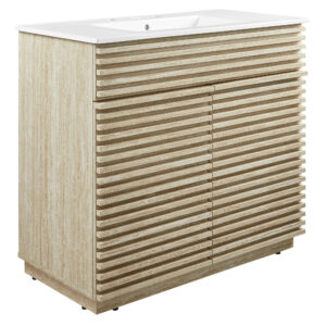Render 36″ Faux Travertine Bathroom Vanity With Sink