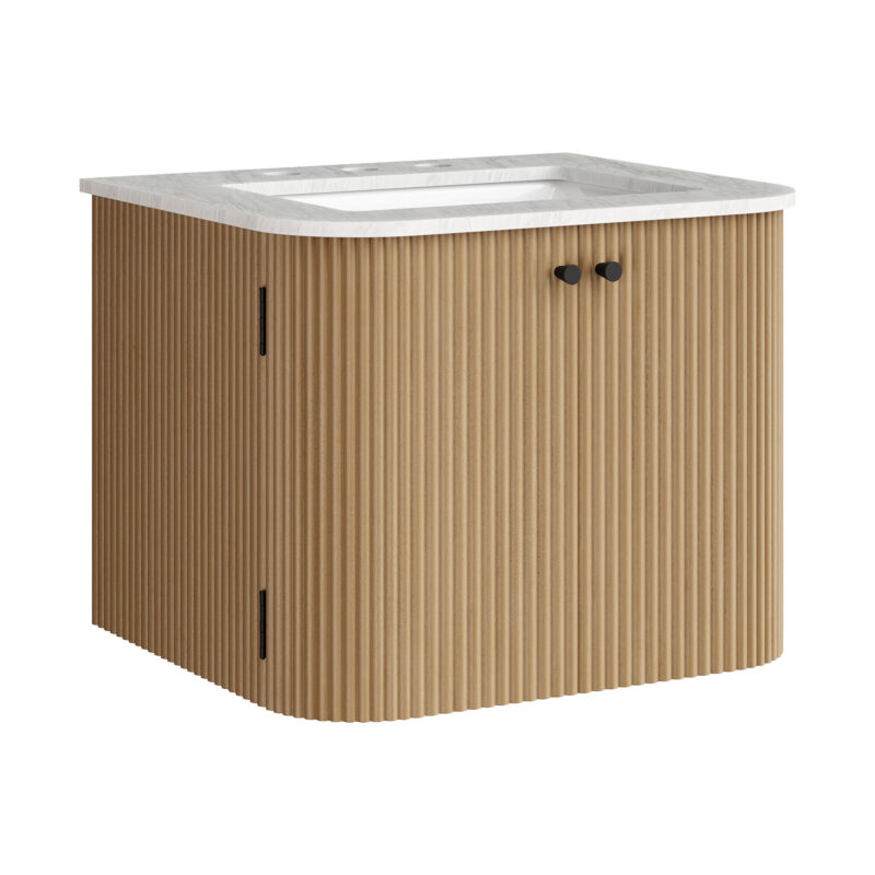 Zia 24″ Wall-Mount Bathroom Vanity with Marble Sink