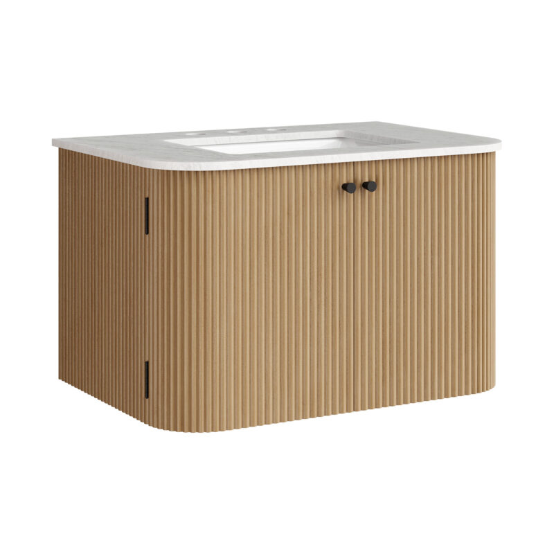 Zia 30″ Wall-Mount Bathroom Vanity with Marble Sink