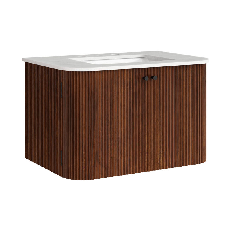 Zia 30″ Wall-Mount Bathroom Vanity with Marble Sink
