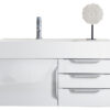 Columbia 36" Single Wall Mount Vanity, Glossy White, Brushed Nickel w/ Glossy White Composite Stone Top