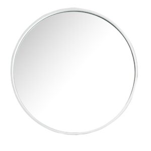 Montreal 28" Round Mirror, Glossy White