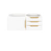 Columbia 36" Single Wall Mount Vanity Cabinet, Glossy White, Radiant Gold