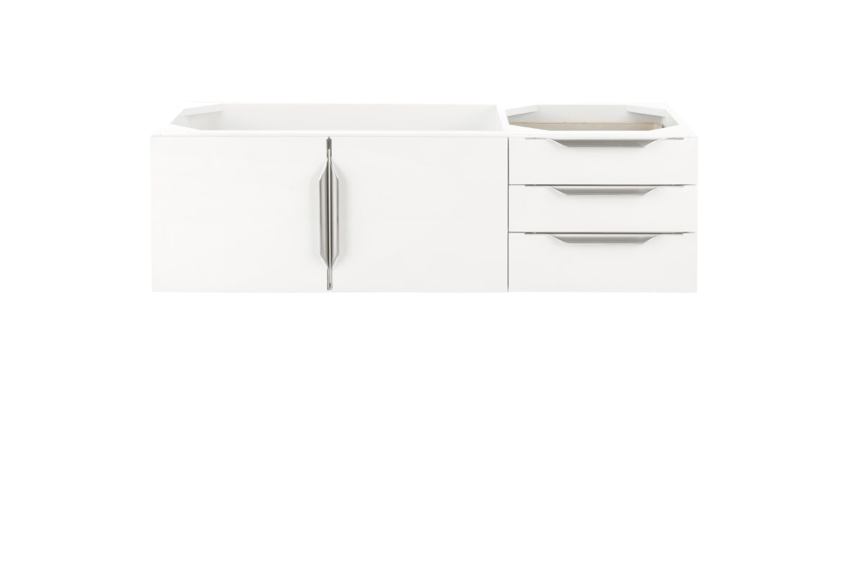 Columbia 48" Single Vanity Cabinet, Glossy White, No Hardware