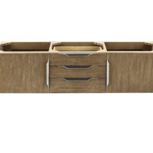 Columbia 59" Double Vanity Cabinet, Latte Oak, No Hardware
