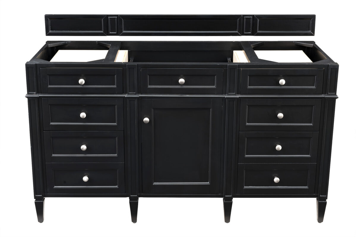 Brittany 60" Single Vanity Cabinet, Black Onyx