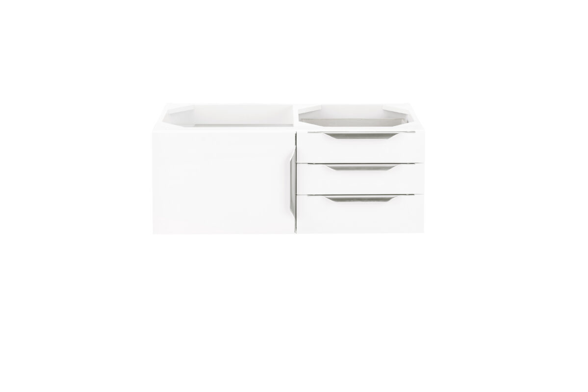 Columbia 36" Single Vanity Cabinet, Glossy White, No Hardware