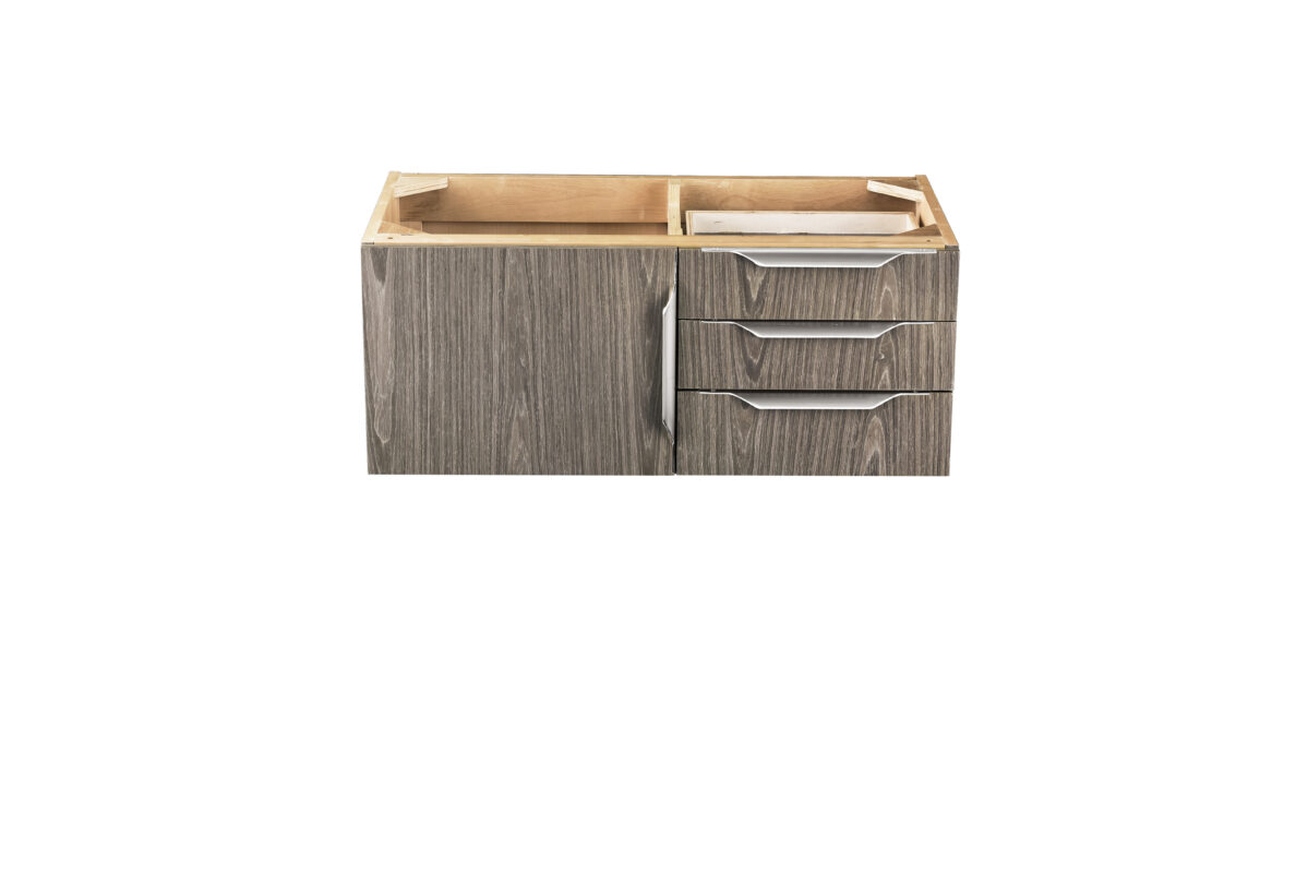 Columbia 36" Single Wall Mount Vanity Cabinet, Ash Gray, Brushed Nickel