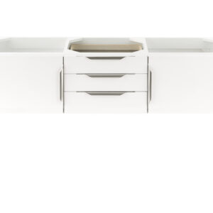 Columbia 59" Double Vanity Cabinet, Glossy White, No Hardware