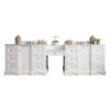 De Soto 118" Double Vanity Set, Bright White