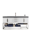 Columbia 72" Single Vanity, Glossy White w/ Dusk Grey Glossy Composite Stone Top