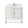 Athens 30" Single Vanity, Glossy White w/ Single Hole 3 CM White Zeus Silestone Top & Backsplash
