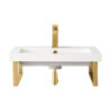 Two Boston 18" Wall Brackets, Radiant Gold w/ 23.6" White Glossy Composite Stone Top